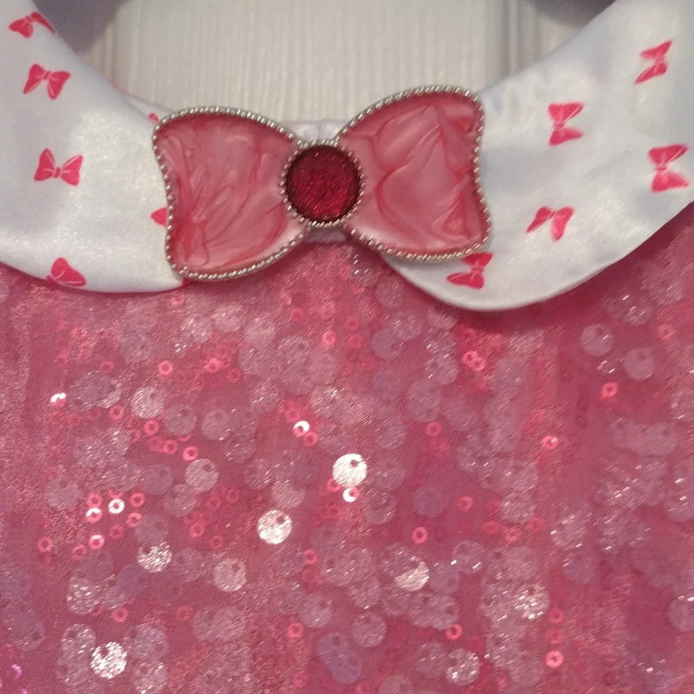 -Disney Store pink tulle layer polka dot dress up/Halloween dress